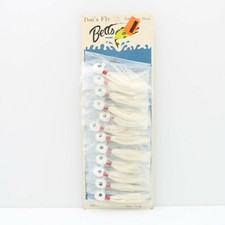 Betts Don's Fly Hair Jig Bass Fishing Lures Dealer Card 12Pk White 3/8oz picture