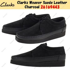 Clarks Weaver Suede Leather Charcoal 26169443  picture