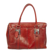 Thrashed Vintage Leather Laptop Briefcase Burgundy Work Bag Carryall Wilsons Y2K picture