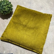 Vintage Retro MCM Avocado Green Velvet Throw Pillow Granny Bohemian Mid Century picture
