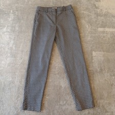 H&M Ankle Pants Womens Size 4 Blue Geometric 26x26 Mid Rise Pockets Cotton Blend picture