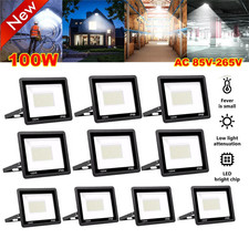 10Pack 100W LED Flood Light Outdoor Super Bright 6500K Daylight White Waterproof picture