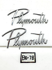 Vintage 1959 1960 PLYMOUTH SCRIPT EMBLEM PAIR MOPAR 1902613 E10-78 picture