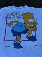 Vintage 90s The Simpsons Bart Simpson T-Shirt 1990 sz Large picture
