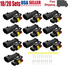 20X Car Waterproof Electrical Wire Cable Connector Male Female 2Pin Way Plug Kit picture
