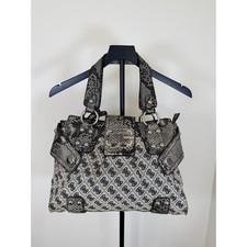 Vintage Guess Norwich Monogram Snakeskin Satchel Bag Grey Y2K SI257904 picture