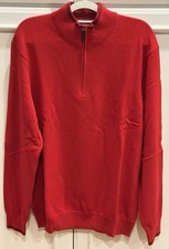 Men's Vineyard Vines Boathouse Tipping 1/4 Zip Sweater-L-Red-NWT picture