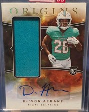 Panini Origins 2023 De'Von Achane Dolphins RC Jumbo Jersey Auto RJJA-DA picture
