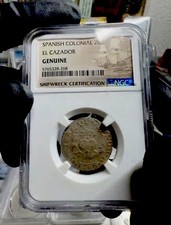 1768 Spanish Colonial 2 Reales- El Cazador Shipwreck Coin With 1/2 Reale Combo picture