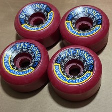 Vintage 80s NOS Powell Peralta Red Rat Bones Skateboard Wheels Rare 97A 60mm picture
