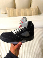 Jordan Air Jordan 5 Retro Black Metallic Men’s Size 10 Mid Top Sneakers picture