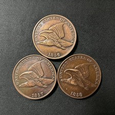 1856/1857/1858 3Pcs Flying Eagle Very Good VG Coin As shown in the figure picture