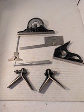 Machinist Starrett No. 490 Protractor Head w/ Center Head Combination Square picture