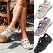FitVille Women's Wide Closed Toe Orthopedic Sandals Summer Casual Diabetic Shoes picture