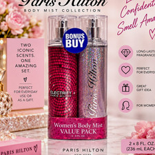 Paris Hilton Electrify Women’s Body Mist Long Lasting Value Pack 2 x 8 fl oz picture