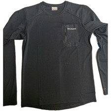 Columbia Tech Knit Long Sleeve Crew Shirt Men's Small, Black - New. picture