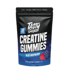 TASTY GAINS Creatine Gummies 90g Creatine Monohydrate Blue Raspberry 90 Count picture
