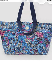 Lilly Pulitzer Large Canvas Tote Bag-pattern Paisley Parade BRAND NEW w/ tags picture