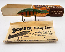 Vintage Bomber Fishing Lure Color 507 Perch w/ Original Box & Paperwork picture