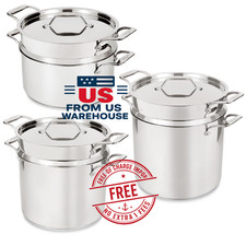 All-Clad Simply Strain Multipot w/ Insert 8 12 16 Qt Stainless Steel Pot picture