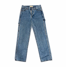 Madewell Women’s Blue Medium Wash Straight Leg Button Fly Jeans picture