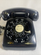 Vintage 1966 Bell System Western Electric Black Rotary Dial Desk Telephone Works picture