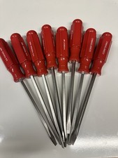 Vintage NOS CRAFTSMAN Red Handle Flat Head Screwdriver 41053 F WF 1/4” X 5-3/4” picture