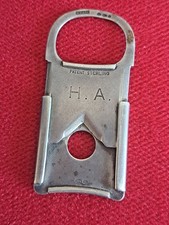 Antique 1920 Sterling Silver Cigar Cutter Gourdel Vales & Co V-Cut Pocket Tobacc picture