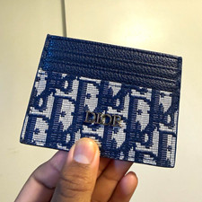Dior Men’s Blue/White Logo Slim Fold Wallet Card Holder, Credit Card picture