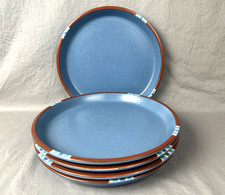 FIVE Dinner Plates Dansk MESA Sky Blue Pattern Made in Japan 10 5/8