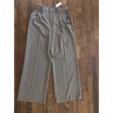 LOFT Versa Crepe Drape Palazzo Pants Gray Pleated Wide Leg NWT Size 6 Curvy picture