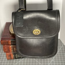 Vintage Coach Black Leather Small Sidepack Crossbody Bag 9978 Turnlock USA 90s picture