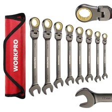 8 Piece Ratcheting Combination Wrench Set, Metric, Nickel Plating picture