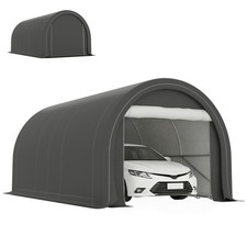 10' x 16' Carport Storage Tent Anti-UV PE Portable Garage, Gray picture