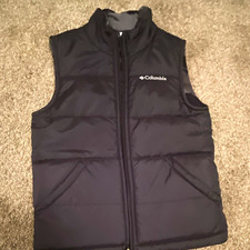 Columbia Boys Black Insulated Lined Puffer Vest Full Zip Size M picture