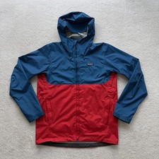 Patagonia Rain Jacket Men's Torrentshell H2No Full Zip M Blue Red Hooded Outdoor picture