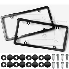 2X Unbreakable License Plate Covers Frames Auto Tag Shield Protector Front-Rear picture