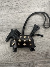 Hermes Rodeo Robeo Rock PM Craie Gold Studded Noir Milo Leather Horse Charm picture