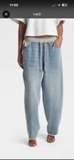 Size Large KBB by KAHLANA Women's Mid-Rise 'The Kee Denim Sweatpant' picture