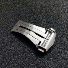 Premium 316L Stainless Steel Folding Buckle Belt Clasp 18mm Fits Omega Seamaster picture