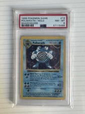 1999 Pokemon Poliwrath Base Set Shadowless Holo 13/102 PSA 8 Graded picture