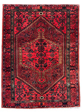 Vintage Zanjan 4x6 Tribal Geometric Hand Knotted Wool Rug Maroon Oriental Area picture
