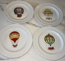 Set of 4- JWK Bavaria Germany Balloonist/Mongolfier Dessert Plates 6” picture