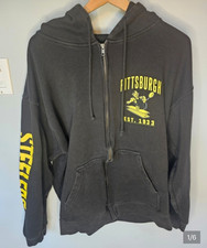 Junk Food Clothing Pittsburgh Steelers Zip Up Hoodie Mens XL Vintage Style NFL picture