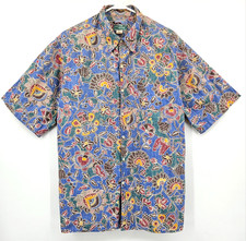 Vintage Reyn Spooner Aloha Hawaiian Birds Floral Reverse Print Shirt Men's Large picture