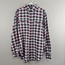 Polo Country Ralph Lauren Vintage Plaid Flannel Shirt Green Red Beige Mens Large picture