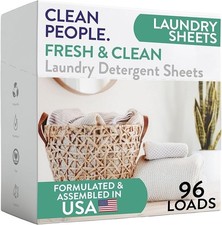 The Clean People Laundry Detergent Sheets - Laundry Soap - 96 Loads -Fresh Scent picture