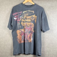 Vintage 1996 Chicago Bulls Jordan Pippen Rodman Bootleg T Shirt XL 90s picture