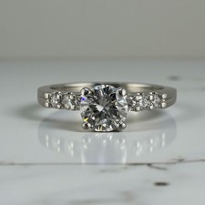 Vintage Platinum 0.78ct Round Brilliant Diamond Solitaire Ring Size 9.75 picture