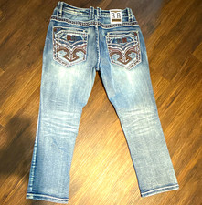 Rock Revival Men’s Blue Light Wash Straight Fit Denim Jeans 36x30 picture